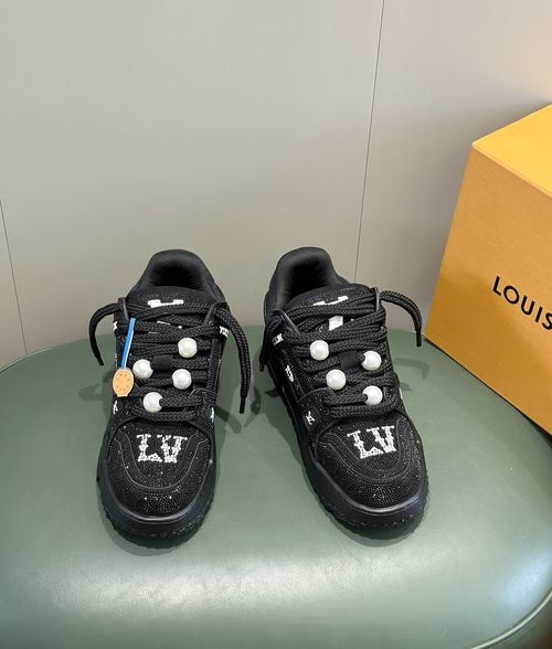Louis Vuitton LV Trainer Maxi Sneakers With Crystal Decor