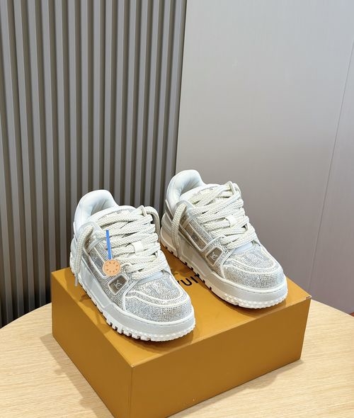 Louis Vuitton LV Trainer Maxi Sneakers With Crystal Decor