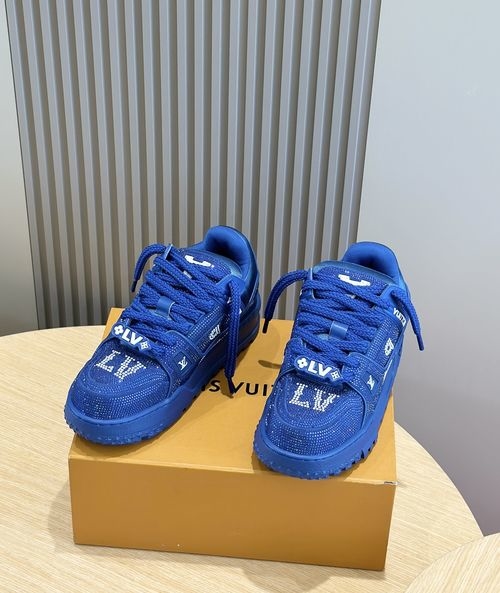 Louis Vuitton LV Trainer Maxi Sneakers With Crystal Decor