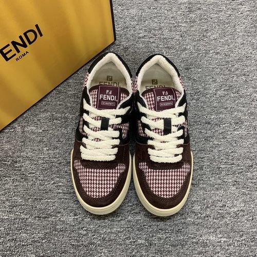 Fendi Stitched Leather Casual Shoes