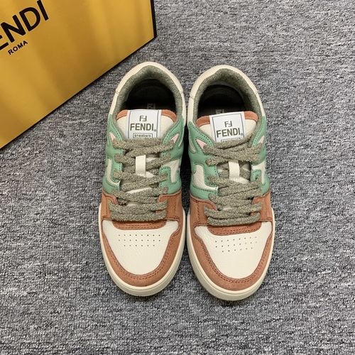 Fendi Stitched Leather Casual Shoes