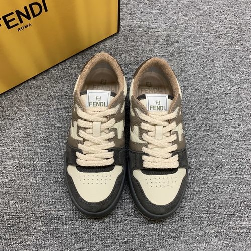 Fendi Stitched Leather Casual Shoes