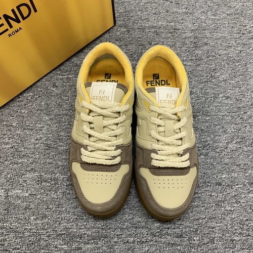 Fendi Stitched Leather Casual Shoes