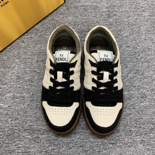 Fendi Stitched Leather Casual Shoes