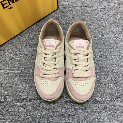 Fendi Stitched Leather Casual Shoes