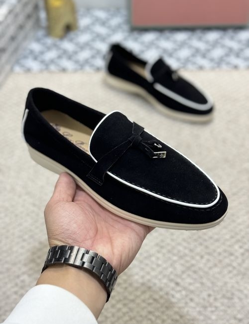 Loro Piana LP Suede Moccasins With Rubber Sole