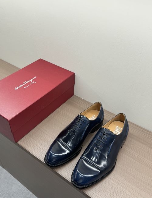 Ferragamo Patent Leather Formal Leather Sole Shoes