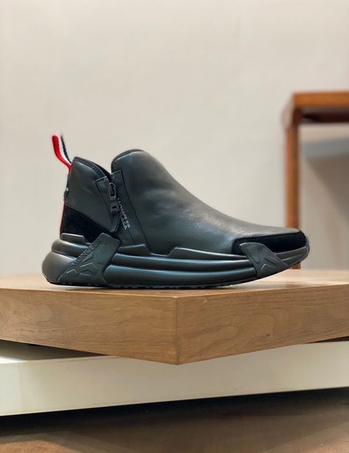 Moncler Suede Leather Stitched Casual Sneakers
