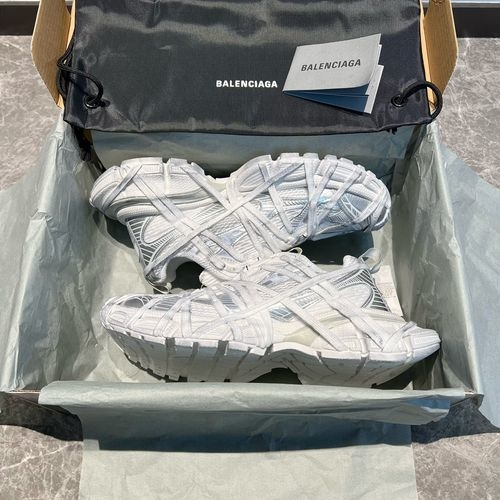 Balenciaga 3XL Spider-Man Mesh Distressed Low-Top Shoes Silver
