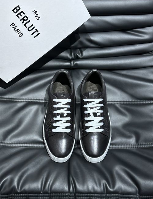 Berluti Calfskin Casual Shoes Rubber Sole Embossed Pattern