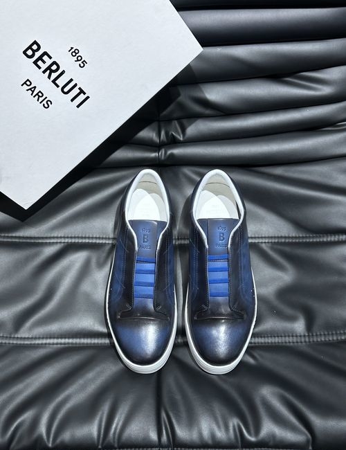 Berluti Calfskin Casual Shoes Rubber Sole Embossed Pattern