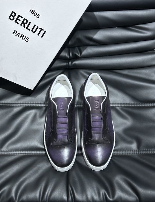 Berluti Calfskin Casual Shoes Rubber Sole Embossed Pattern