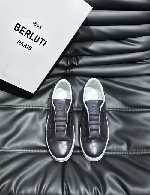 Berluti Calfskin Casual Shoes Rubber Sole Embossed Pattern