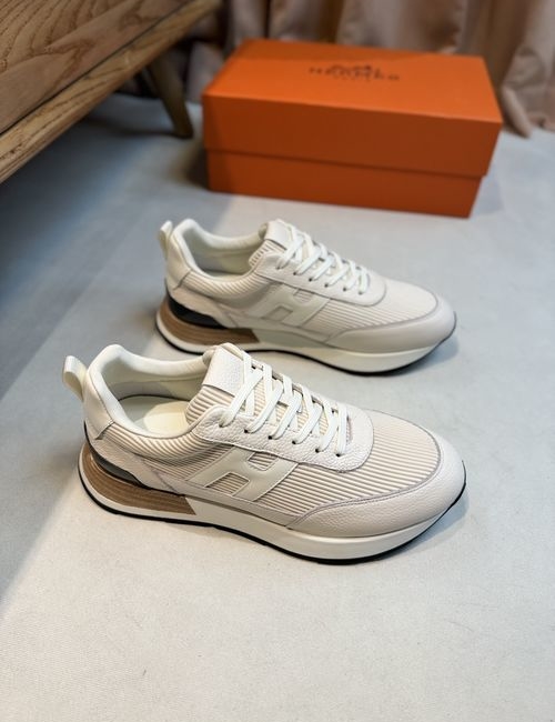 Hermes Grain Cow Leather H Pattern Shoes