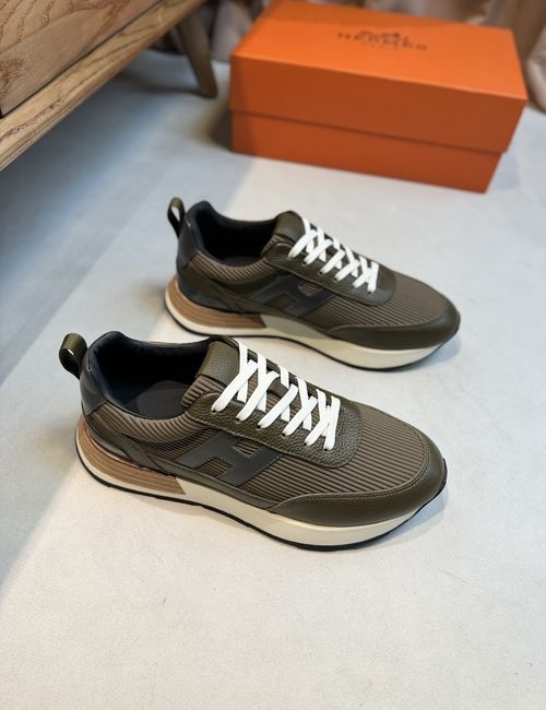 Hermes Grain Cow Leather H Pattern Shoes