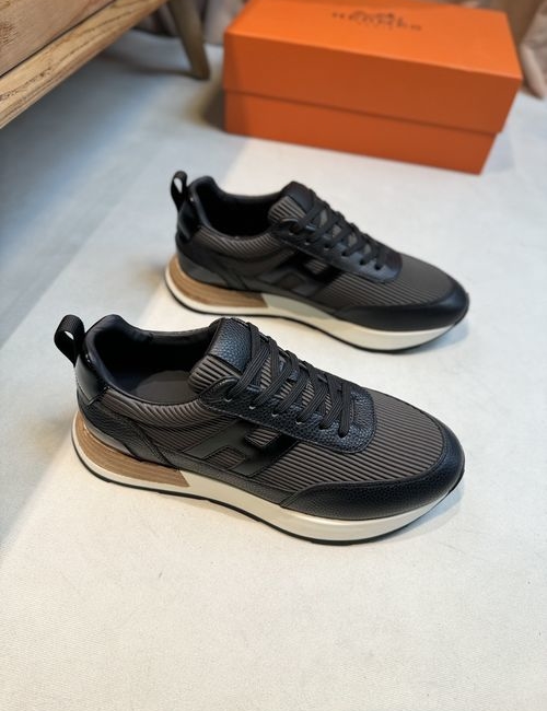 Hermes Grain Cow Leather H Pattern Shoes