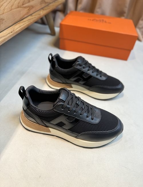 Hermes Grain Cow Leather H Pattern Shoes