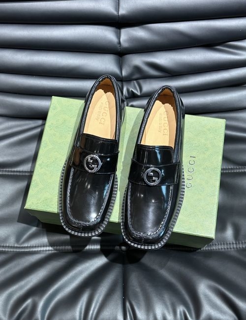 Gucci Calfskin Thick Sole Leather Shoes