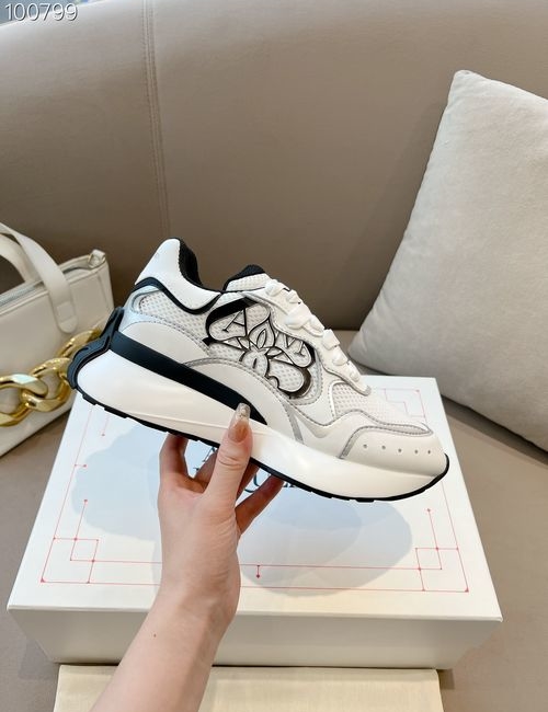 McQueen Sprint Mesh Patent Leather Sneakers