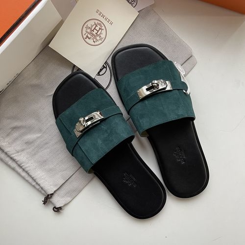Hermes Kelly Buckle Sandals With Sheepskin Insole