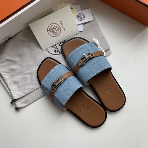 Hermes Kelly Buckle Sandals With Sheepskin Insole