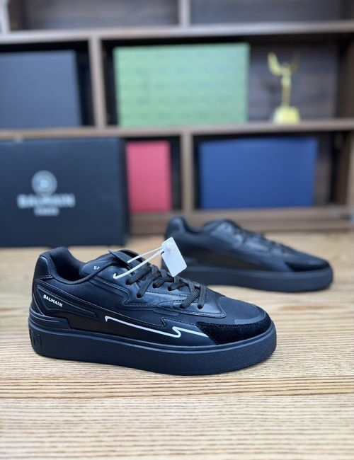 Balmain Logo Decor Suede Leather Casual Shoes
