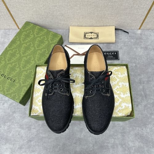 Gucci GG Canvas Web Lace-up Platform Shoes