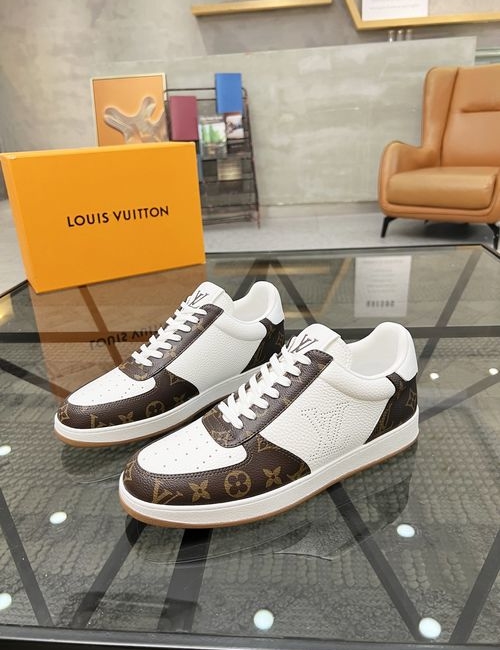 Louis Vuitton LV Laser-carved Leather Casual Sneakers