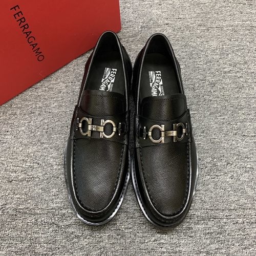 Ferragamo Leather Shoes With Imported Cowhide Upper