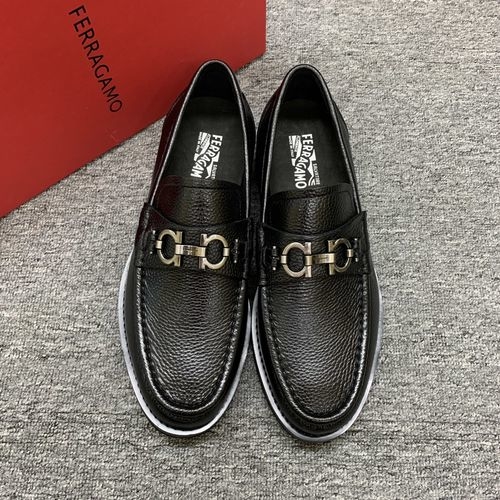 Ferragamo Leather Shoes With Imported Cowhide Upper