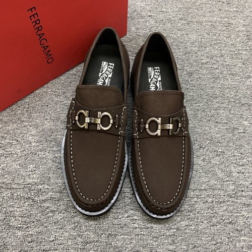 Ferragamo Premium Nubuck Leather Shoes Original Hardware
