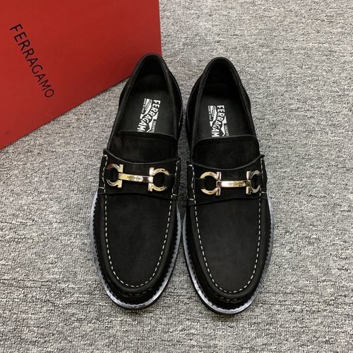 Ferragamo Premium Nubuck Leather Shoes Original Hardware