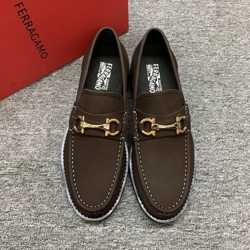 Ferragamo Premium Nubuck Leather Shoes Original Hardware