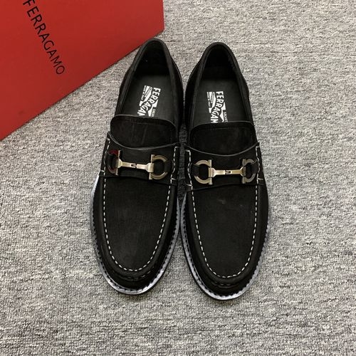 Ferragamo Premium Nubuck Leather Shoes Original Hardware