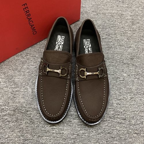 Ferragamo Premium Nubuck Leather Shoes Original Hardware