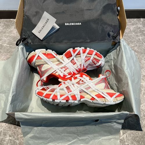 Balenciaga 3XL Spider-Man Mesh Distressed Red White Chunky Sneakers