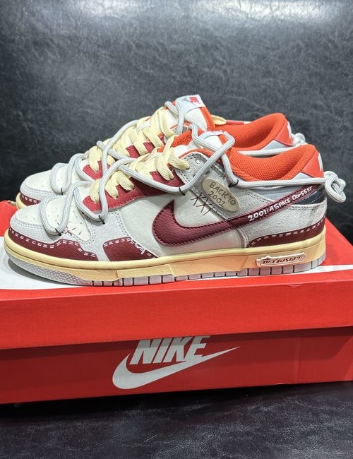Nike Dunk Low Red White Gray Sneakers