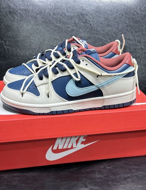 Nike Dunk Low Blue And Beige Sneakers