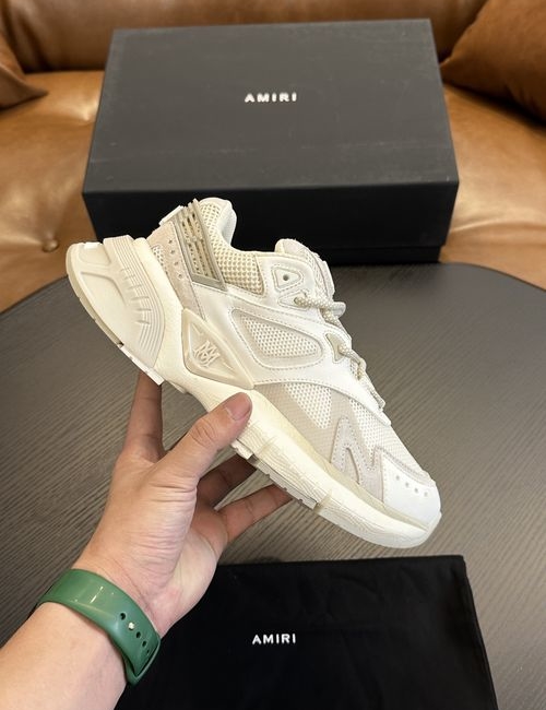 Ami Runner Leather Fabric Casual Sneakers