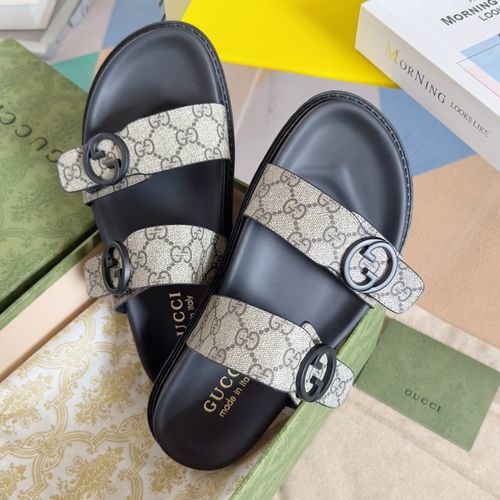 Gucci Monogram Pattern Comfortable Casual Sandals