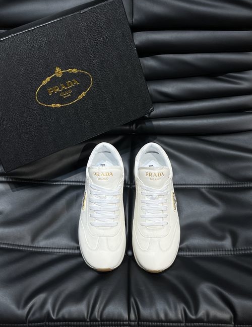 Prada Casual Leather Sneakers With Foam Sole