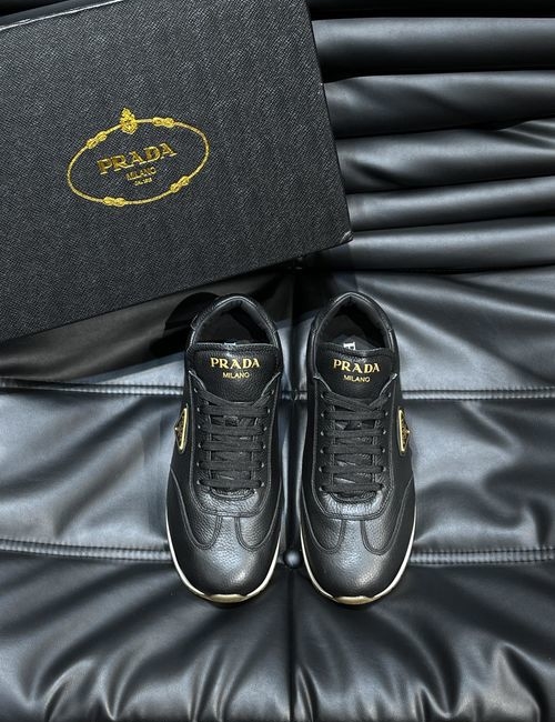 Prada Casual Leather Sneakers With Foam Sole