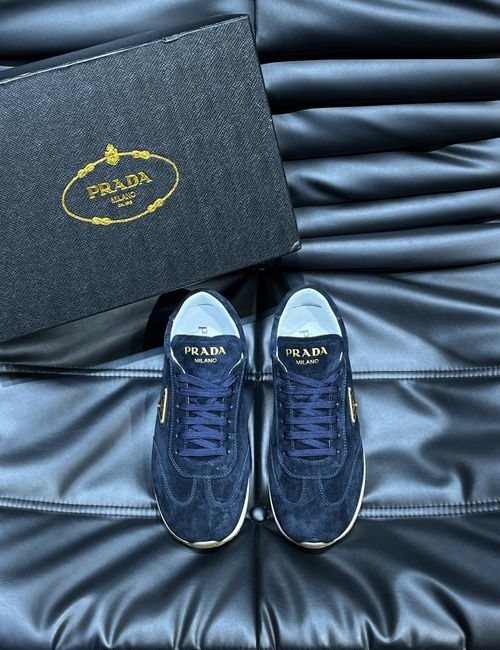 Prada Casual Leather Sneakers With Foam Sole