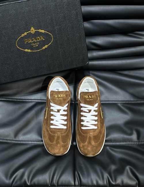 Prada Casual Leather Sneakers With Foam Sole