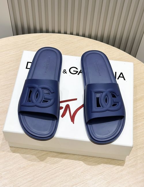 Dolce & Gabbana DG Logo Embellished Beach Slides Perforated Design