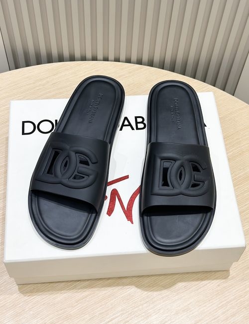 Dolce & Gabbana DG Logo Embellished Beach Slides Perforated Design
