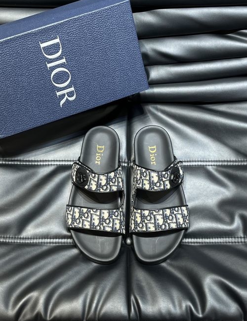 Christian Dior CD Printed Canvas Casual Slides