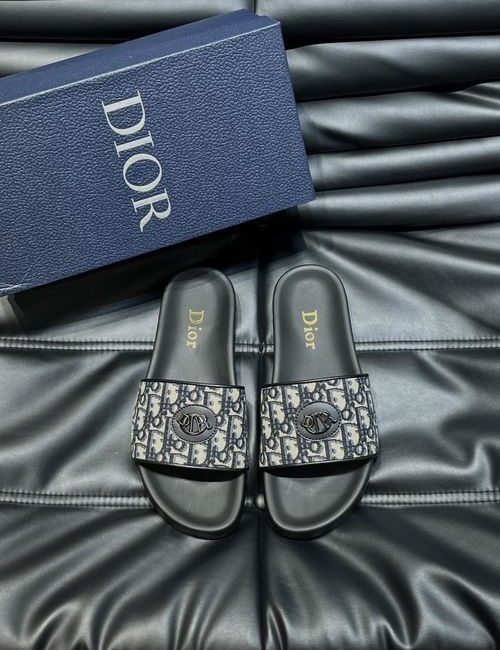 Christian Dior CD Printed Canvas Casual Slides