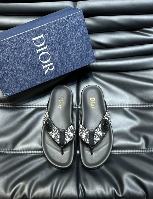 Christian Dior CD Printed Canvas Casual Slides