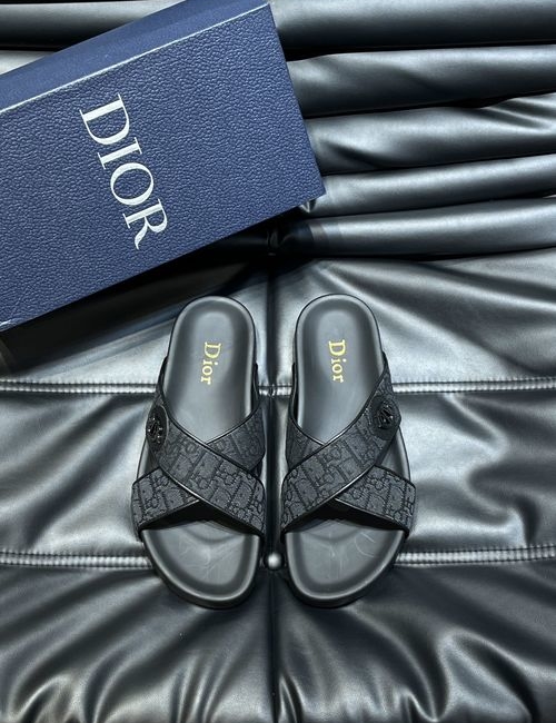 Christian Dior CD Printed Canvas Casual Slides